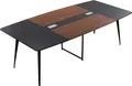 Produktbild: VEVOR Konferenztisch Besprechungstisch für 10 Personen 6-tlg. 240 x 120 cm bootförmiger Schreibtisch Seminartisch Meetingtisch Mehrzwecktisch Pausentisch mit Metallbeinen für Büro Konferenzraum