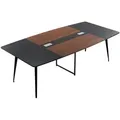 Produktbild: VEVOR Konferenztisch Besprechungstisch für 10 Personen 6-tlg. 240 x 120 cm bootförmiger Schreibtisch Seminartisch Meetingtisch Mehrzwecktisch Pausentisch mit Metallbeinen für Büro Konferenzraum