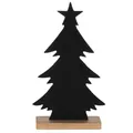 Produktbild: Deko Baum Tischdeko Weihnachten Holz Natur Metall Schwarz 31,5x18cm