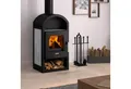Produktbild: JUSTUS Kaminofen Justus Vegas V, Kaminofen, Stahl Schwarz / Keramik Grau, 6 kW, Kaminofen