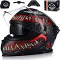 Produktbild: Integralhelm mit Sonnenblende | VITO PRESTO | Motorrad Helm Vollvisierhelm Mopedhelm ECE 22.06 | Motorradhelm Full-Face Helme | M (57-58cm)