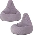 Produktbild: 2er Set icon Sitzsack-Sessel Bean Bag Flauschig Dalton Für Kinder, Beige, Cord, Kindersitzsack, Groß, Sitzsack Kinder mit Füllung - Hergestellt in Deutschland
