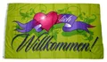 Produktbild: Fahne/Flagge Herzlich Willkommen Herz 90 x 150 cm