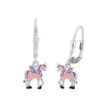 Produktbild: Prinzessin Lillifee Ohrhänger 925 Sterling Silber Mädchen Kinder Ohrschmuck, 2,4 cm, Lila, Einhorn, Kommt in Schmuck Geschenk Box, 2013152