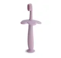 Produktbild: Mushie Lernzahnbürste Trainingszahnbürste Blume Soft Lilac, Kinderzahnbürste mit Saugnapf Babyzahnbürste