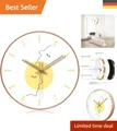 Produktbild: Silenziose 30cm Quarz Wanduhr - Großer Zifferblatt für Kinder und Erwachsene