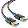 Produktbild: deleyCON 1,5m USB 3.0 Datenkabel - USB A-Stecker zu USB A-Stecker