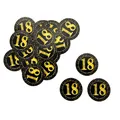 Produktbild: 18 x Konfetti Zahl 18 Rund Schwarz Gold Geburtstag Jubiläum Tisch Deko Streudeko