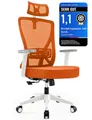 Produktbild: Durrafy Bürostuhl 200kg Ergonomischer Bürostuhl-Verstellbare Lordosenstütze (Verstellbare Lendenwirbelstutze + Kopfstutze + hohenverstelbare Armlehnen),bis zu 130° neigbar, atmungsaktives Netzgewebe, Drehstuhl),bis zu 130° neigbar, atmungsaktives Netzgewebe, Drehstuhl