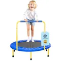 Produktbild: VEVOR Trampolin Gartentrampolin Ø 91 cm, Klappabrer Fitness Trampolin 60 kg Gewichtstragfähigkeit, Kindertrampolin Indoor/Outdoor/Garten/Drinnen Blau