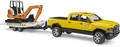 Produktbild: Bruder Spielfahrzeug RAM 2500 Power Wagon Rental Anhänger Minibagger 02546