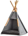 Produktbild: Katzen Tipi Zelt Katzenzelt Katzenhöhle Katzenhaus Hundezelt Filz Holz Körbchen