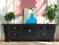 Produktbild: OPIUM OUTLET Chinesisches Lowboard Sideboard Kommode Schrank asiatisch orientalisch schwarz Shabby Chic Vintage Holz