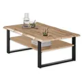 Produktbild: Stella Trading Venice Couchtisch in Wotan Eiche Optik, Schwarz - Hochwertiger Sofatisch für Ihr Wohnzimmer - 107 x 40 x 66 cm (B/H/T)