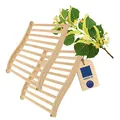 Produktbild: 2X HOFMEISTER® Sauna Rückenlehne, 51 cm, Linden-Holz für hohe Temperaturen, ergonomisch geformt, rutschfeste Kork Stopper, EU Handfertigung, Rückenstütze & Kopfstütze zum Relaxen