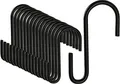 Produktbild: S-Haken, Edelstahl, schwarz, 20 Stück, Last 7kg, vielseitig, langlebig