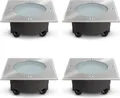 Produktbild: SSC-LUXon 4 Stück VIROK Bodeneinbaustrahler inkl. klarem & milchigem Glas flach IP67 befahrbar – Bodenspot rund GX53 (ohne Leuchtmittel)