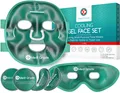 Produktbild: Kühlmaske Set Gesicht Augenpads Gel Eismaske kühlend entspannend mit Tasche