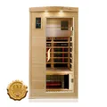 Produktbild: Dewello Infrarotkabine Pierson Pro 100x100 für 1 Person, Hemlockholz & Zeder, 3 DUO-Vollspektrumstrahler, 3 Karbonstrahler