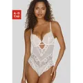 Produktbild: Body JETTE, Damen, Gr. 70, Cup D, beige (creme), Spitze, Obermaterial: 90% Polyamid, 10% Elasthan, figurbetont, Bodys Body, aus floraler Spitze mit Push-up-Effekt, sexy Dessous, Reizwäsche