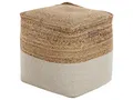 Produktbild: Boho Pouf Baumwolle und Jute quadratisch beige Kirama