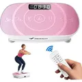 Produktbild: Vibrationsplatte, Mini-Vibrationsplattform mit LED-Display, 10 Intensitätsstufen, 100W, bis 150 kg, mit Fernbedienung - Rosa