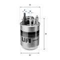 Produktbild: ORIGINAL® Ufi 24.080.01 Kraftstofffilter für Nissan JUKE PULSAR Schrägheck