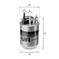 Produktbild: UFI 24.080.01 Kraftstofffilter passend für NISSAN