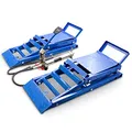Produktbild: BITUXX® 2 Stück hydraulik Auto PKW KFZ Auffahrrampen Set mit Wagenheber hydraulisch Höhenverstellbar Wartungsrampe Hebebühne Rampe Auffahrrampe Auffahrbock Blau