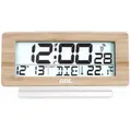 Produktbild: Elektronischer Wecker Von Ade Mit Kalender Und Thermometer, 12,5 X 4 X 8,5 Cm, Bambusrahmen