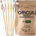 Produktbild: ORINKO Bambus Ohrenreiniger – Nachhaltiges Oriculi Set (6 Stück) für sanfte & umweltfreundliche Ohrreinigung