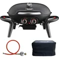 Produktbild: TAINO KENAI Gasgrill Set Abdeckhaube Regler Tischgrill Outdoorküche Aluguss Schwarz