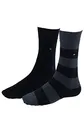Produktbild: TOMMY HILFIGER Herrensocken Doppelpack Uni/Ringel schwarz Größe 39-42