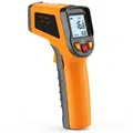 Produktbild: Infrarot Thermometer Digitale Berührungslose Kontaktlos Temperaturpistole -50°C bis 400°C Temperaturmesser für Industrie Küche Backofen Orange...
