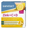 Produktbild: sanotact Zink + C + D (20 Lutschtabletten) • Zink Tabletten mit Vitamin C & Vitamin D3 • 3-fach Formel für Immunsystem • Immun Vitamine • Zink Lutschtabletten • Fruchtiger Zitronengeschmack