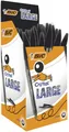 Produktbild: BIC Cristal Original Large Kugelschreiber, Schwarz, Strichstärke: 0.6mm/Kugeldurchmesser: 1.6mm, 50er Pack