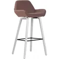 Produktbild: CLP - Barhocker Newnan Stoff 4-Fuß Gestell braun weiß (eiche)