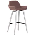 Produktbild: CLP Barhocker Newnan Stoff 4-Fuß Gestell I Thekenhocker Mit Eichenholzgestell I Barstuhl Mit Fußstütze Tresenstuhl Thekenstuhl