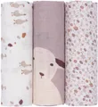 Produktbild: LÄSSIG Stoffwindeln Tini Farmer, Mulltuch-Set L, Flowers Lilac (Set, 3-St), PETA-approved vegan