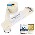 Produktbild: Body & Mind® Yogagurt aus 100% Natur Baumwolle - 250 cm lang; Yoga-Band Yoga-Gürtel mit D-Ring-für Anfänger & Fortgeschrittene; Pilates & Fitness Übungen (Beige)