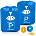 Produktbild: 1x Parkscheibe mit Eiskratzer, Gummilippe und Einkaufswagenchips - Parkuhr aus
