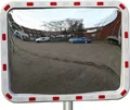 Produktbild: Verkehrsspiegel Konvexspiegel Sicherheitsspiegel Wölbspiegel Einfahrtsspiegel Rundspiegel eckig 60x80 cm – mit Reflektorrahmen für mehr Sicherheit