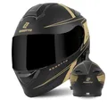 Produktbild: Bogotto H271 Taog Bluetooth Klapphelm, schwarz matt/Gold, XL