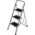 Produktbild: SONGMICS Klapptritt mit 3 Stufen, Trittleiter, mit Handlauf, aus Stahl, Klappleiter