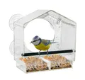 Produktbild: Spetebo Vogelhaus Fenster Futterhäuschen für Vögel - 20 x 18 cm, Transparentes Vogelhäuschen mit Saugnäpfen und Sitzstange