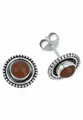 Produktbild: mantraroma Paar Ohrstecker BULAN aus 925 Silber mit Karneol (Paar, Paar Ohrringe mit Schmuckbeutel), 925 Sterling Silber Ohrringe für Damen