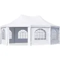 Produktbild: Toolport Pagodenzelt Pavillon 5x7 M Schnell & Einfach Zu Montieren Mit Fenstern - Robuste Pvc-plane 700 Weiß