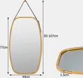 Produktbild: Costway hängend Wandspiegel Schmuckspiegel mit Bambus-Rahmen 77x44x1,5 cm NEU