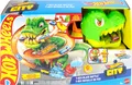 Produktbild: Mattel Hot Wheels City T-Rex-Feuerschlacht Spielset und Die-Cast-Spielzeugauto im Maßstab 1:64, gegnerischer Dinosaurier