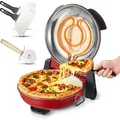 Produktbild: VEVOR Pizzaofen elektrischer Pizzamaker 1200 W Pizzakocher mit Cordieritstein, 5-stufige Temperaturregelung, Sichtfenster für präzises Kochen, er... - Weiß